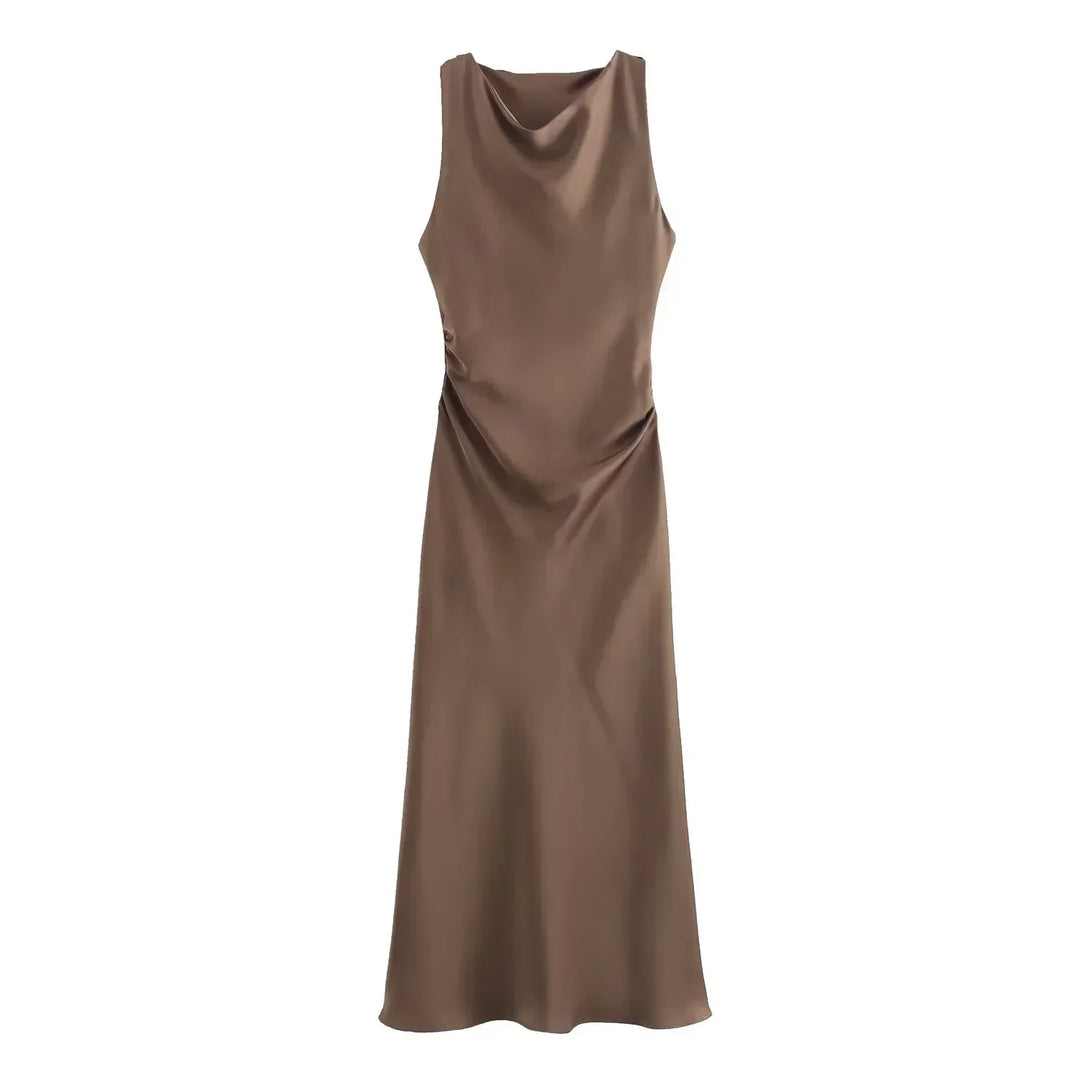 Brown dress on a white background