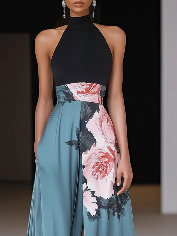 Kaylie | Stunning Floral Wedding Guest Dress with Front Slit