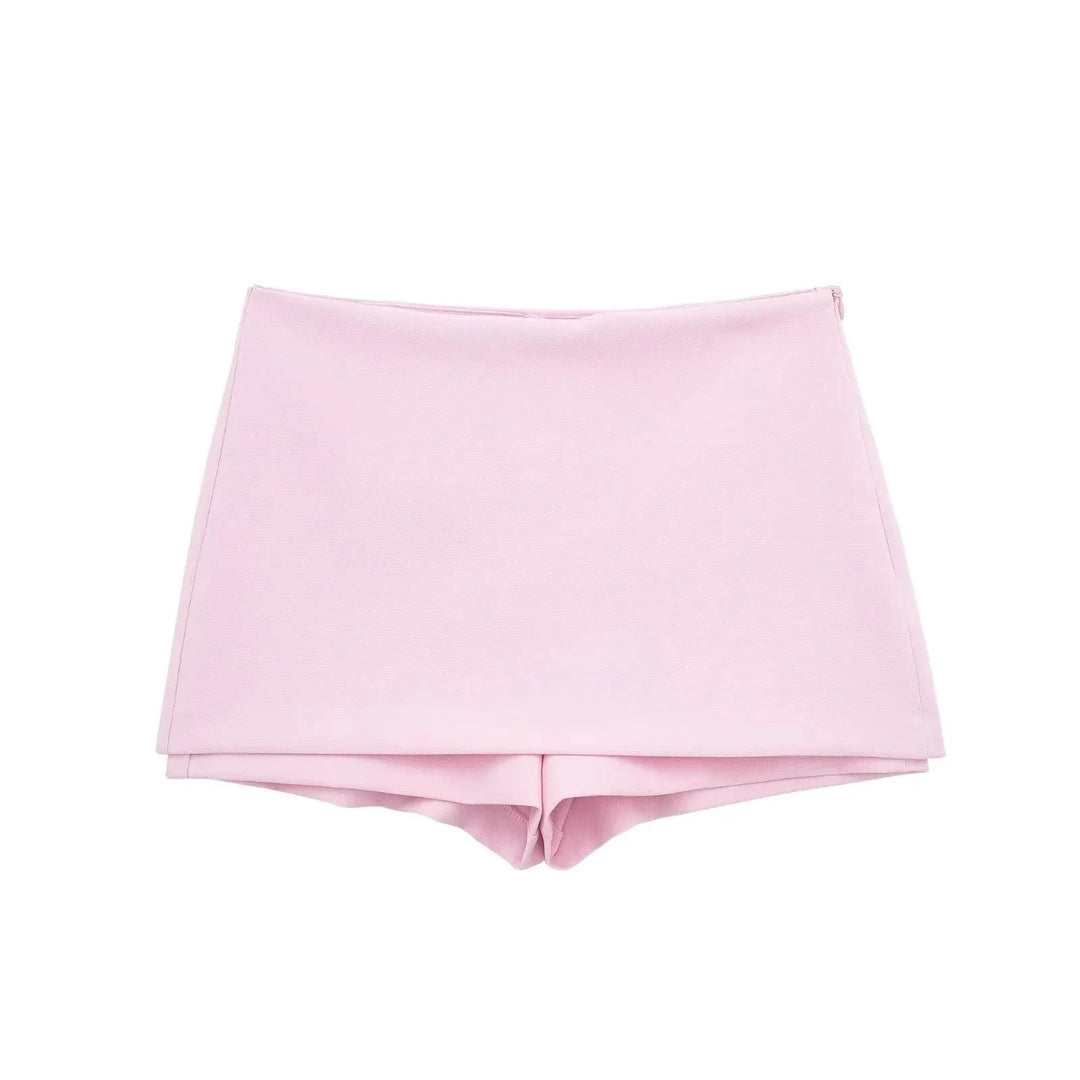 Aelireth | V-Neck Backless Top & Skirt Shorts Two-Piece Set