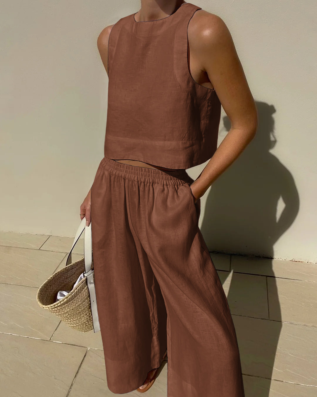 Aelithea | High Waist Wide Leg Pants & Crop Top Co-Ord Set