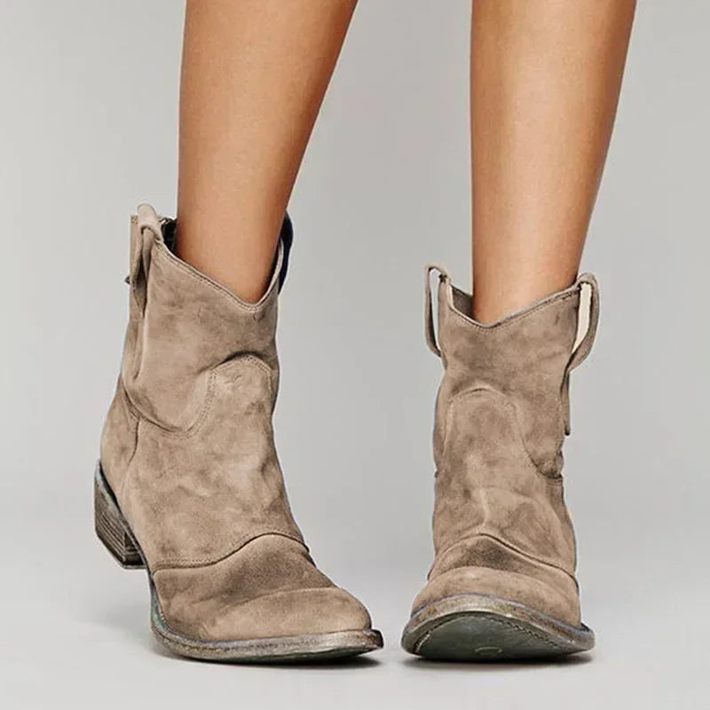 Annabel | Women's Western Style Knee-High Vintage Western Ankle Boots — 1