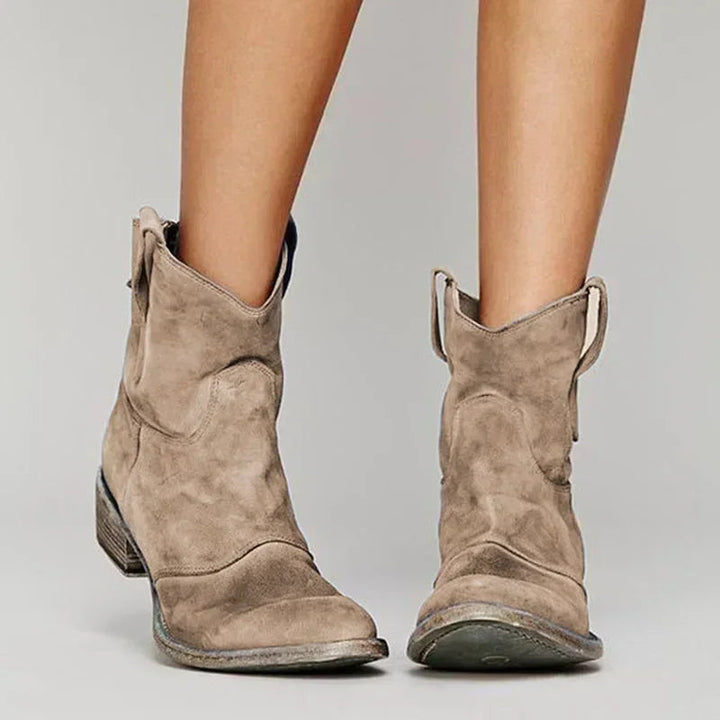 Annabel | Women's Western Style Knee-High Vintage Western Ankle Boots — 1