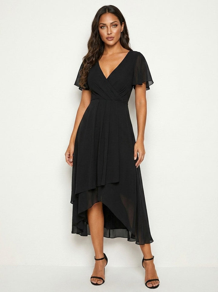 Brevanne | Women's Elegant Midi Dress with Lace Detail — 1