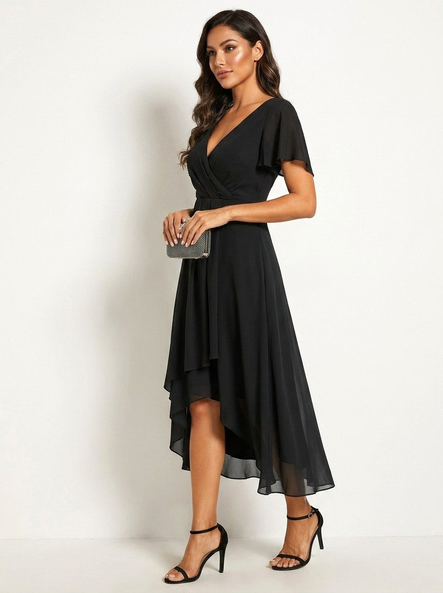 Brevanne | Women's Elegant Midi Dress with Lace Detail — 2