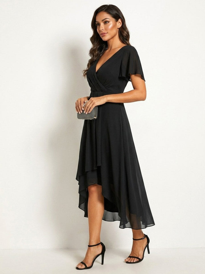 Brevanne | Women's Elegant Midi Dress with Lace Detail — 2