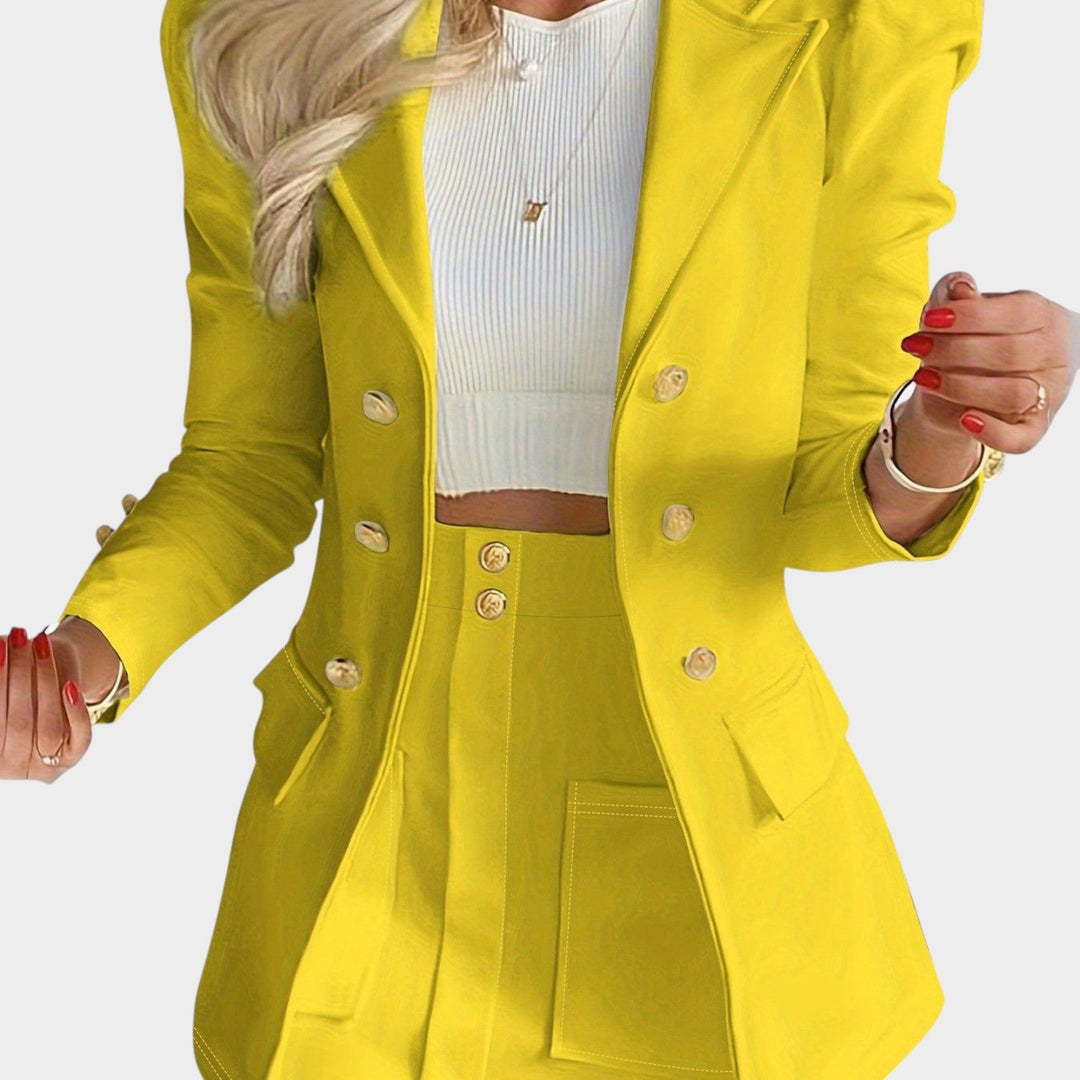 Brielyn | Double Breasted Blazer & Shorts Suit Set