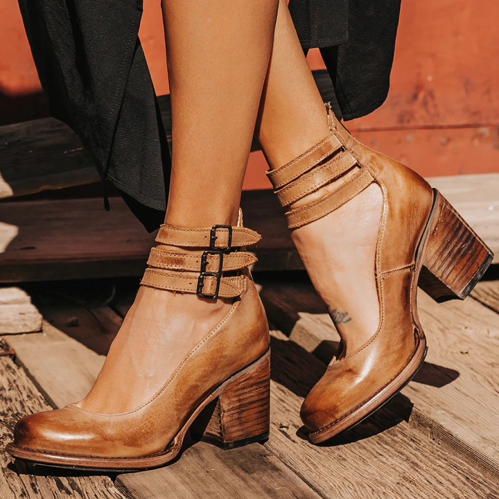 Briessa | Women's Comfortable Block Heel Sandals | Open-Toe Comfort Heels for — 1