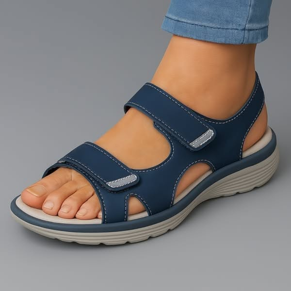 Caelaria | Women's Cushioned Comfort Footbed Sandals — Blue