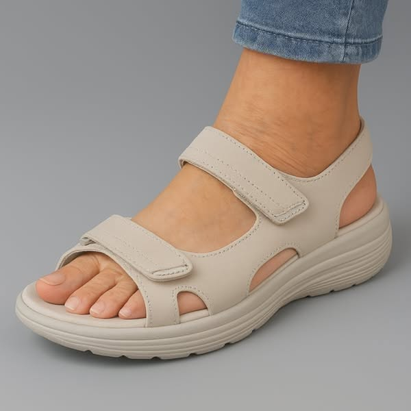 Caelaria | Women's Cushioned Comfort Footbed Sandals — Grey