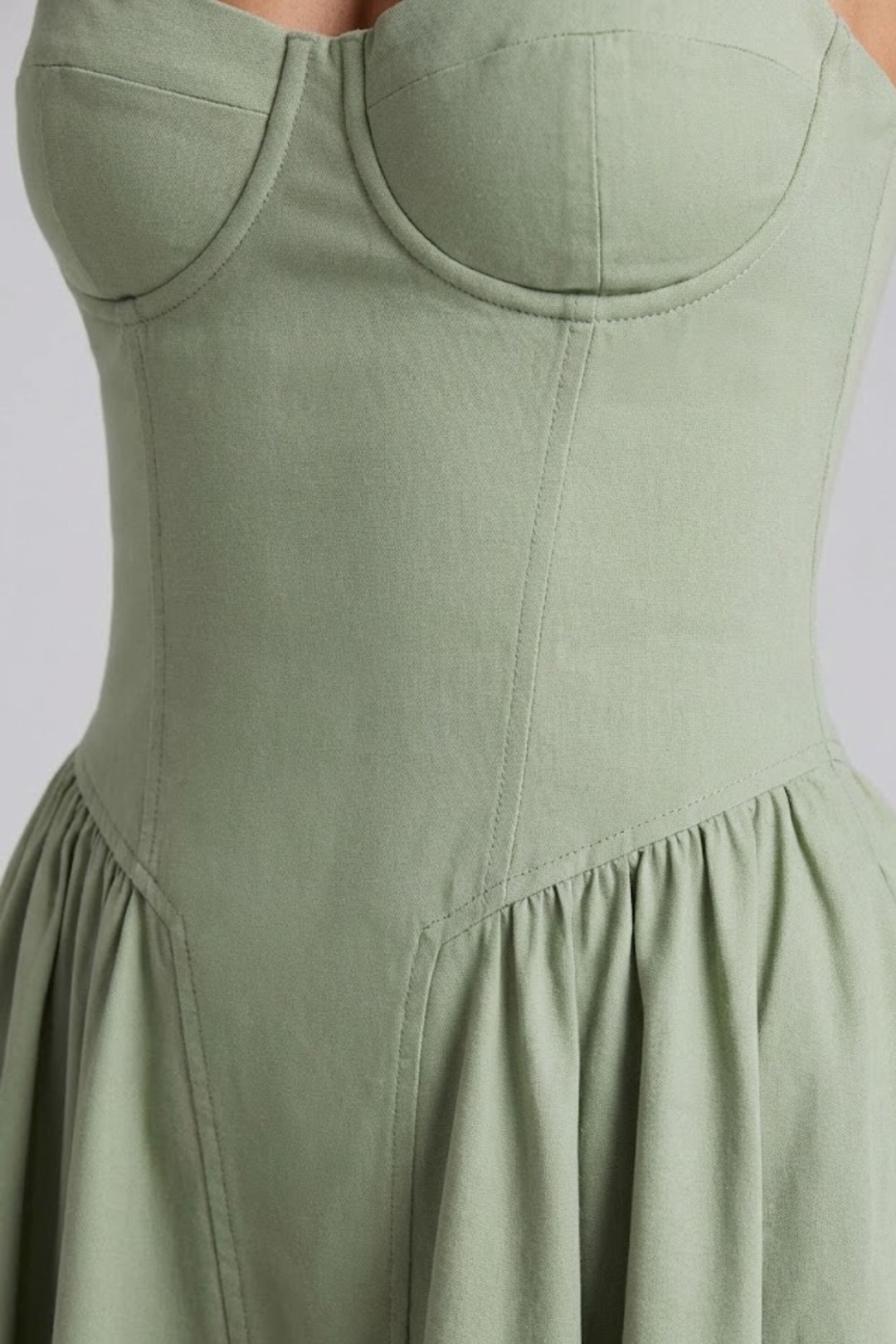 Clementina | Women's Wedding Guest Elegant Sage Green Midi Dress For Dresses — 2