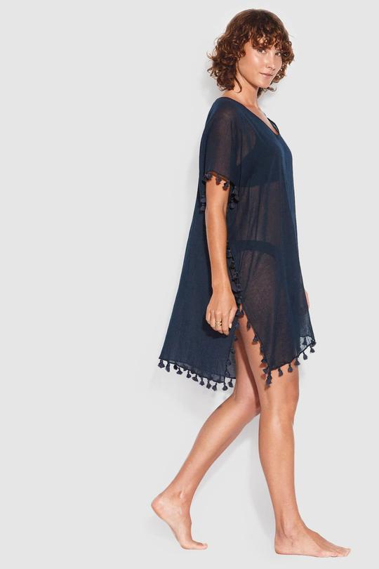 Coraoura | Women's Casual Stretch EDIT AMNESIA KAFTAN Tops — ANTIGUA BLUE