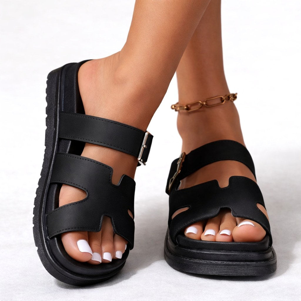 Dahlara | Women's Comfortable Orthopaedic Walking Sandals — Black