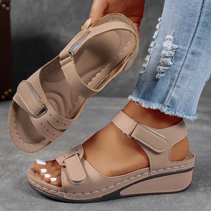 Delria | Women's Comfortable Orthopedic Comfort Flex Sandals — Khaki