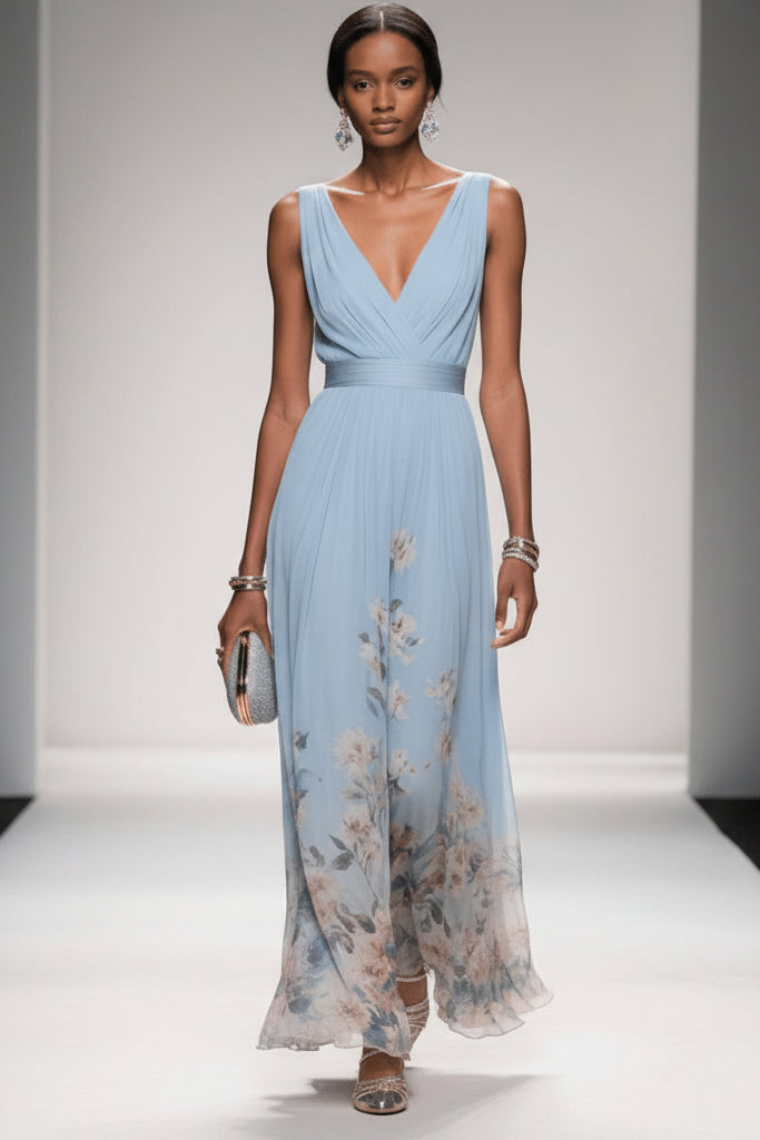 Delthreth | Women's Elegant Floral Maxi Dress — 2