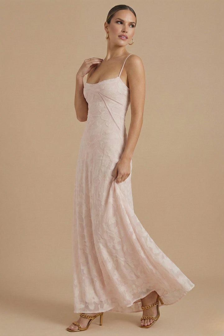 Doriaara | Women's Elegant Fitted Waist Occasion Dress — Pink