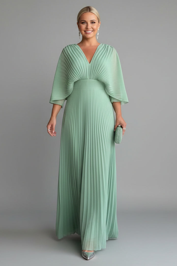 Elydora | Women's Elegant Off-Shoulder Evening Maxi Dress — Green