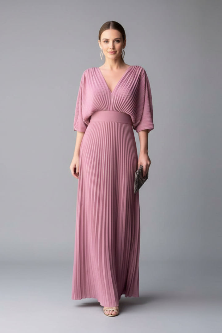 Elydora | Women's Elegant Off-Shoulder Evening Maxi Dress — Pink