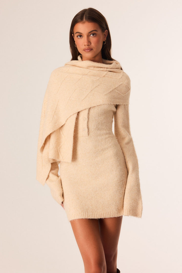 Elywynn | Women's Elegant SCARF KNIT MINI DRESS — 2