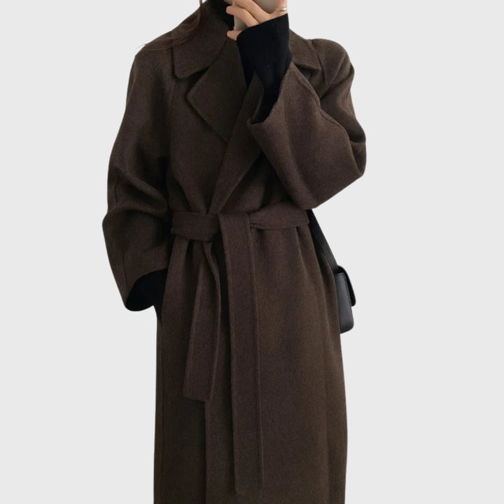 Evangeline | Women's Casual Stretch Classic Belted Overcoat Tops — 1