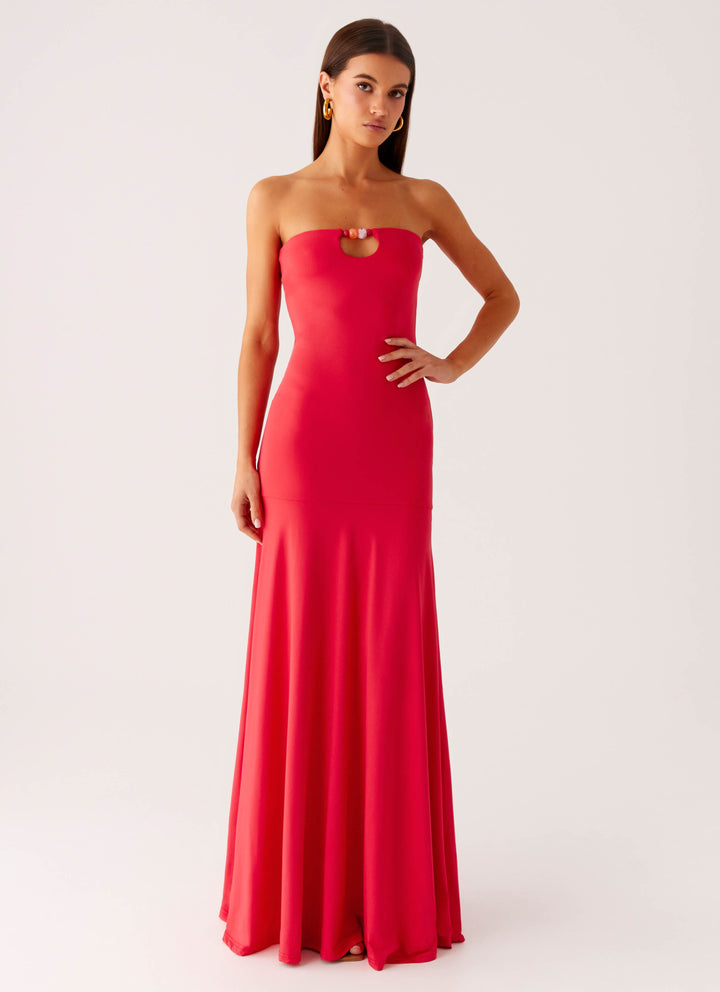 Fencine | Women's Elegant Like Hell Maxi Dress - Pink — 1