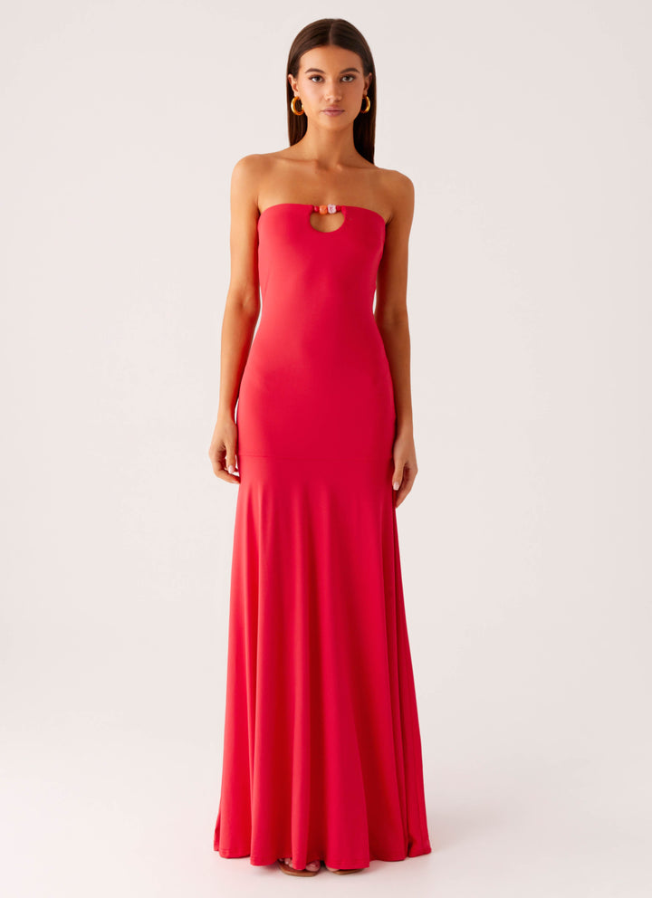 Fencine | Women's Elegant Like Hell Maxi Dress - Pink — 2