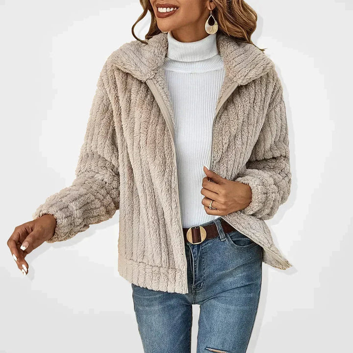 Fiolise | Women's Knit Cozy Fluffy Cardigan Sweaters — Beige