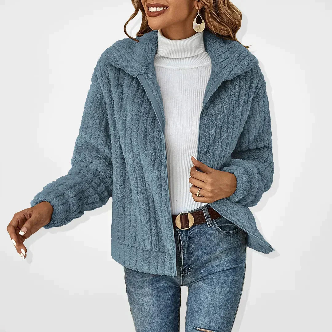 Fiolise | Women's Knit Cozy Fluffy Cardigan Sweaters — Blue