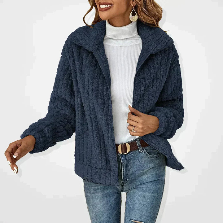 Fiolise | Women's Knit Cozy Fluffy Cardigan Sweaters — Navy blue
