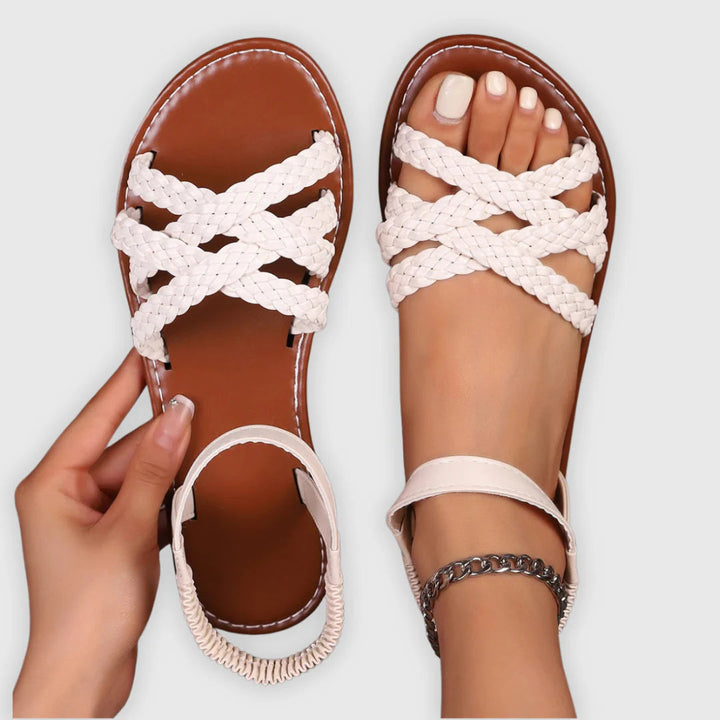 Fioreth | Women's Comfortable Woven Sandals — White