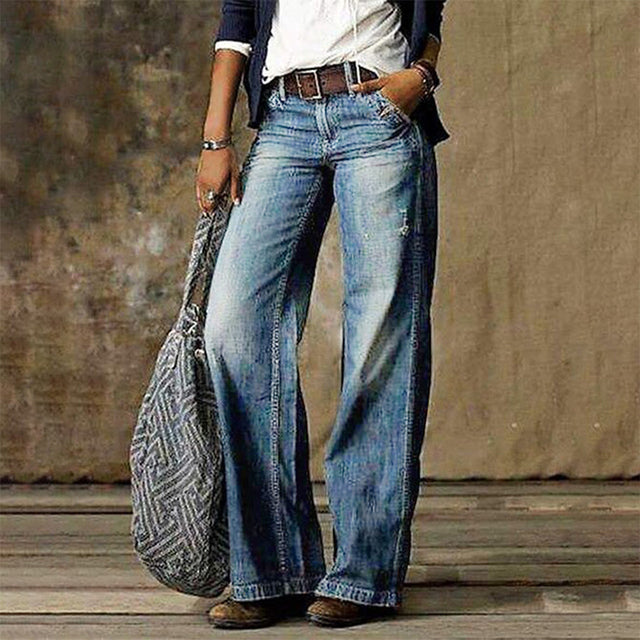 Giacine | Women's High-Waist Wide-Leg High Waist Wide Leg Denim Jeans — 1