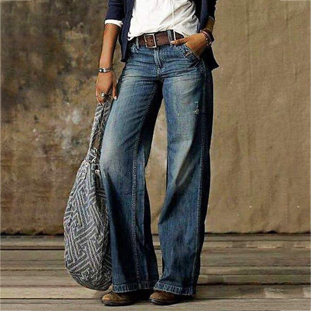 Giacine | Women's High-Waist Wide-Leg High Waist Wide Leg Denim Jeans — 2