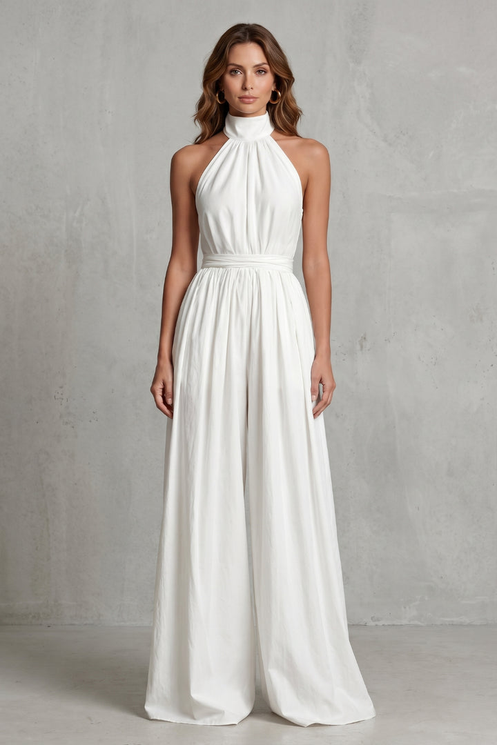 Giadessa | Women's Elegant Halter-Neck Wide-Leg Jumpsuit — 1