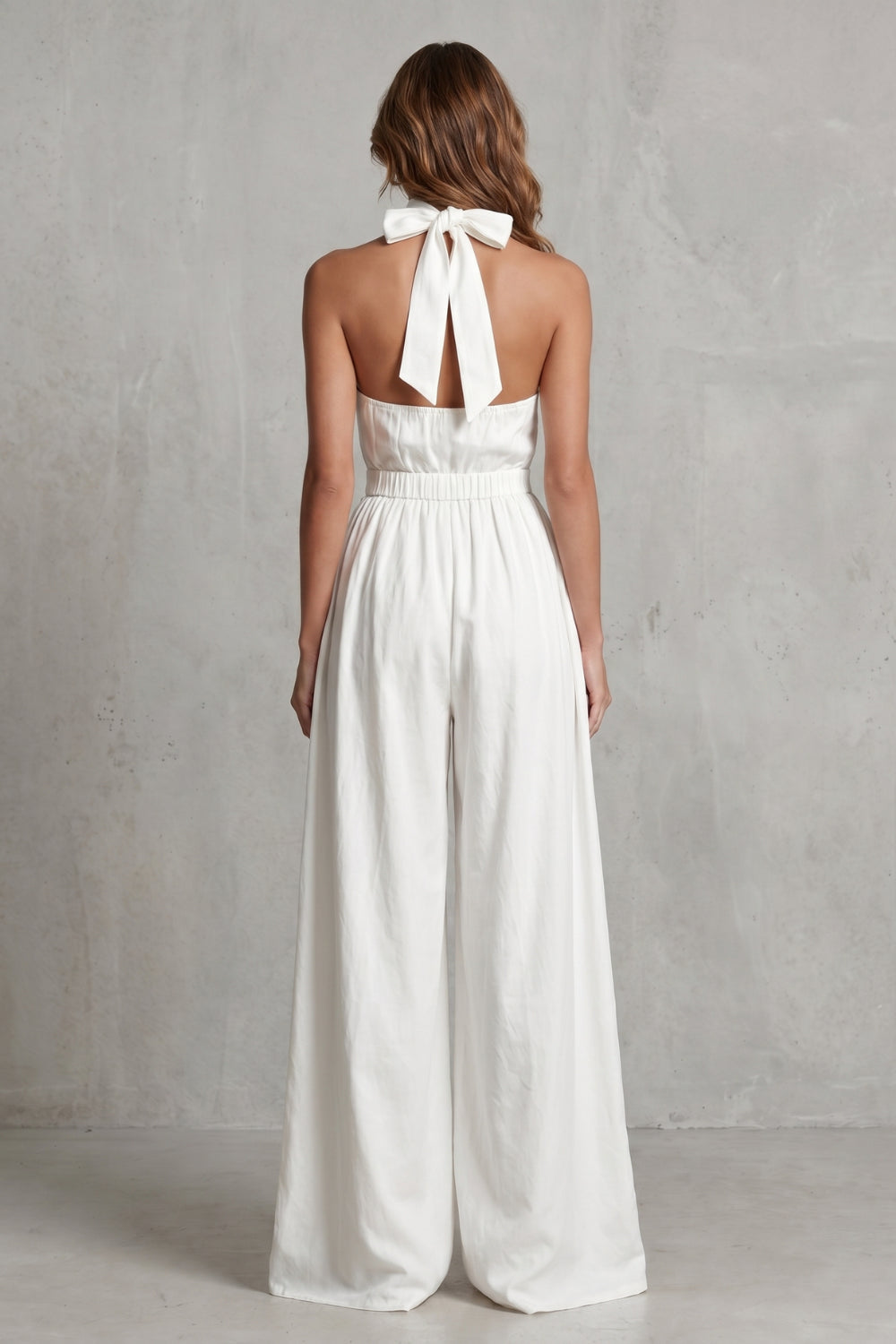 Giadessa | Women's Elegant Halter-Neck Wide-Leg Jumpsuit — 2
