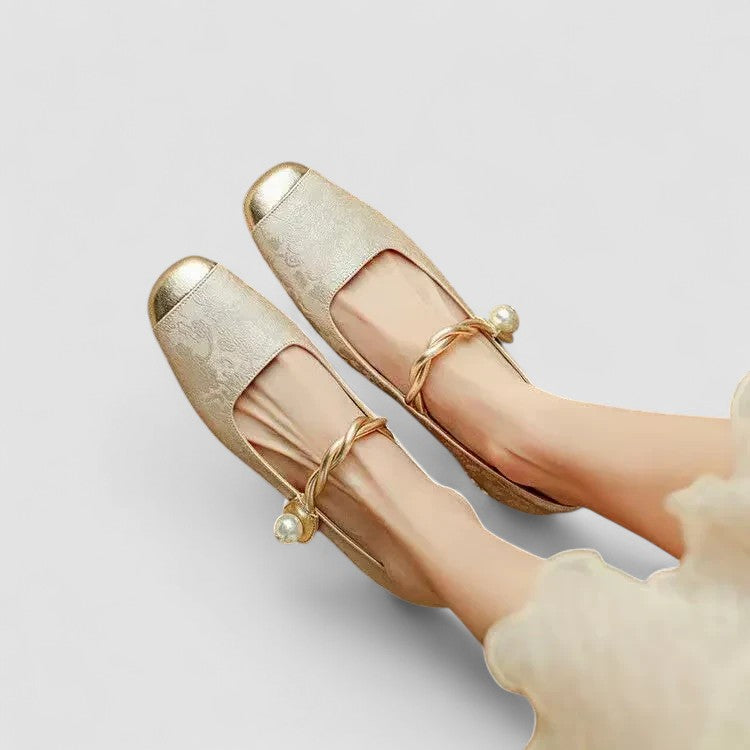 Giastine | Women's Comfort Slip-On Orthopedic Mary Jane Shoes Flats — Beige
