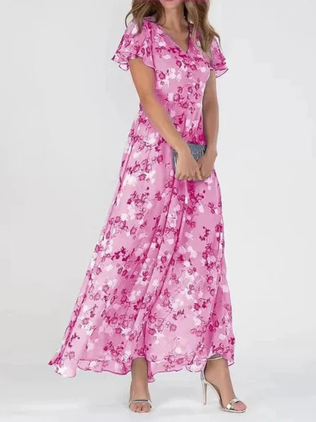 Gwenella | Women's Elegant Stunning Flowy Dress — Pink