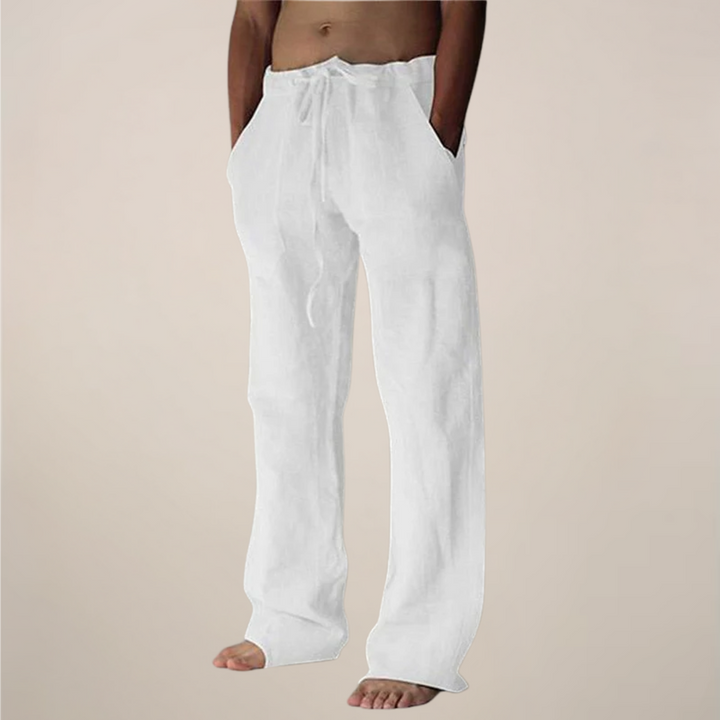 Gwenoura | Men's Linen Wide-Leg Drawstring Trousers