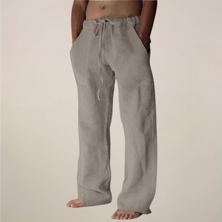 Gwenoura | Men's Linen Wide-Leg Drawstring Trousers