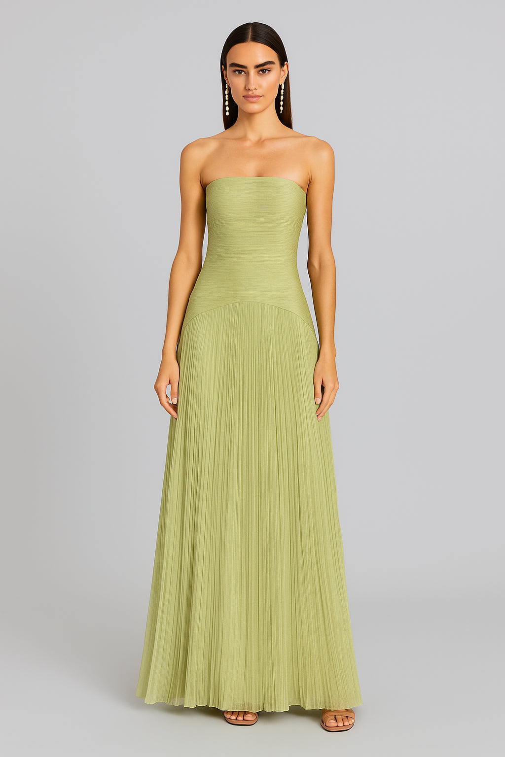 Halecine | Flowing Drop Waist Maxi Dress