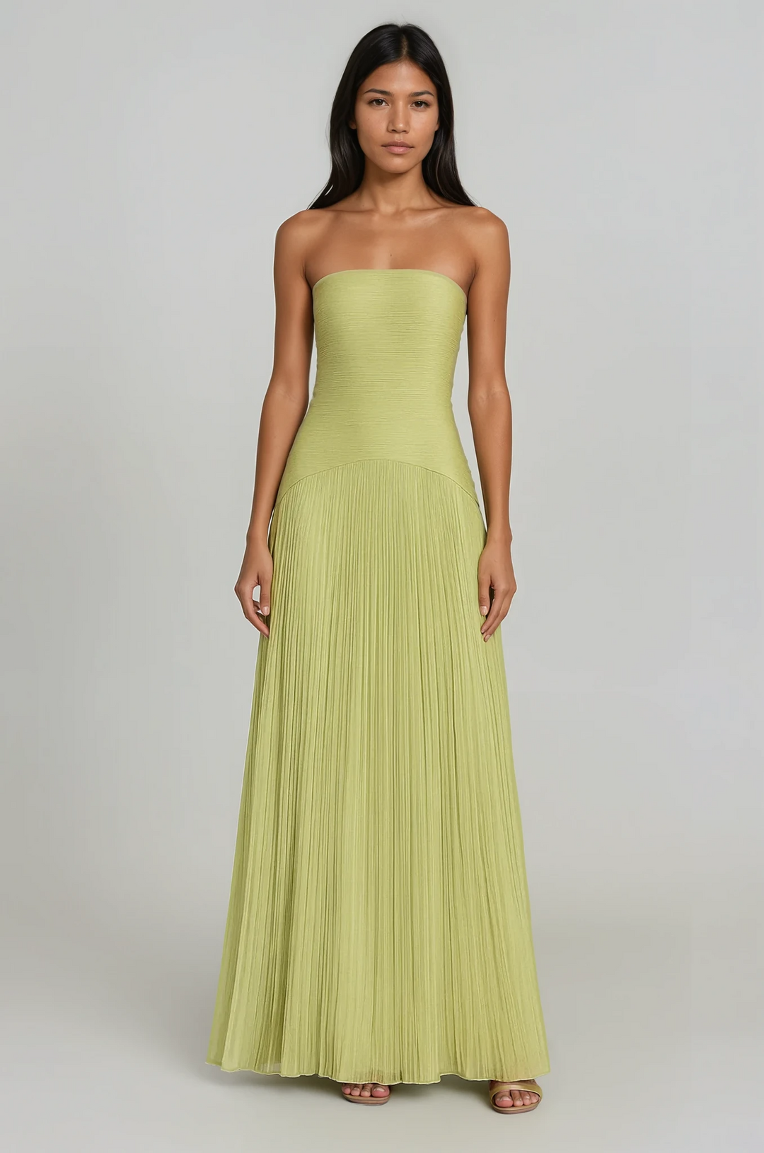 Halecine | Flowing Drop Waist Maxi Dress