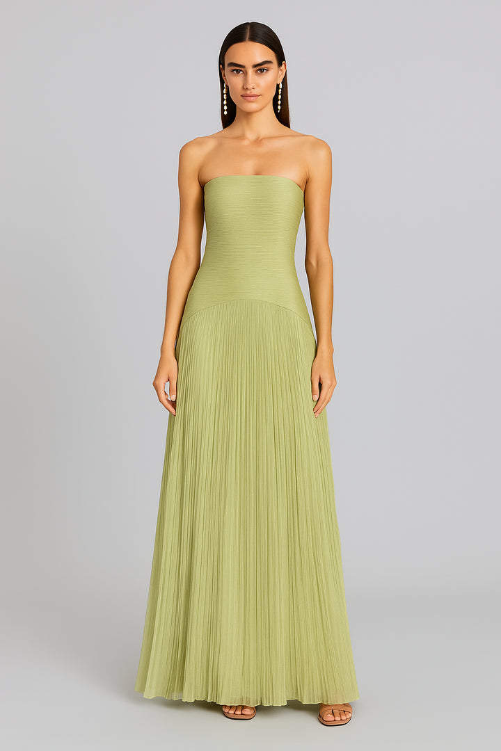 Halecine | Flowing Drop Waist Maxi Dress