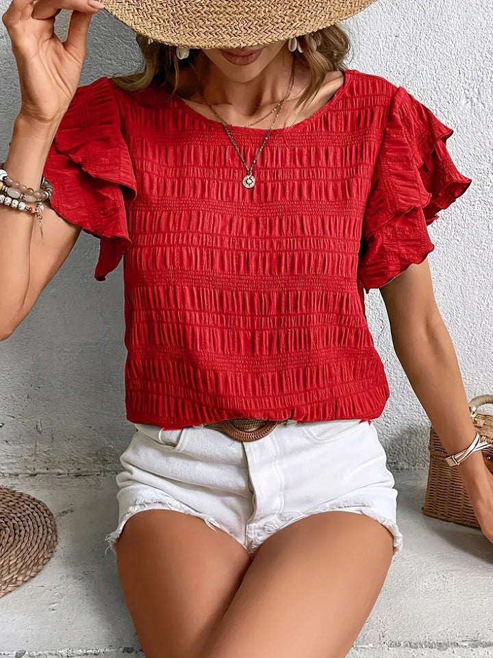 Haleetta | Women's Linen Casual Ruffles Airy Blouse for Confident Style — 1