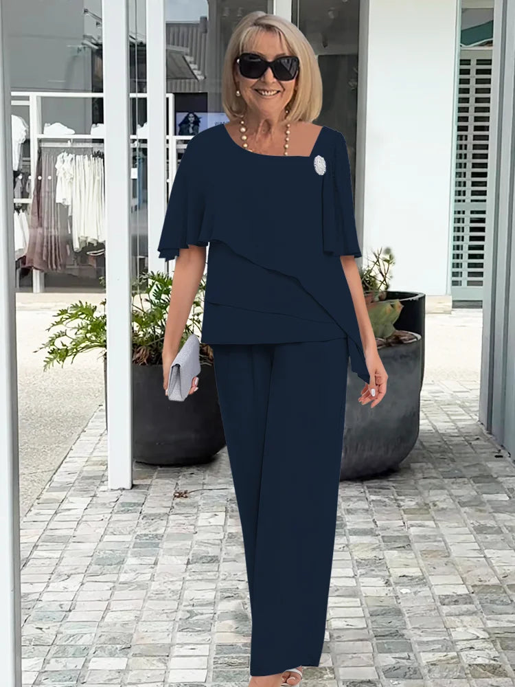 Hazel | Women's Matching Effortless Two-Piece Set — 3