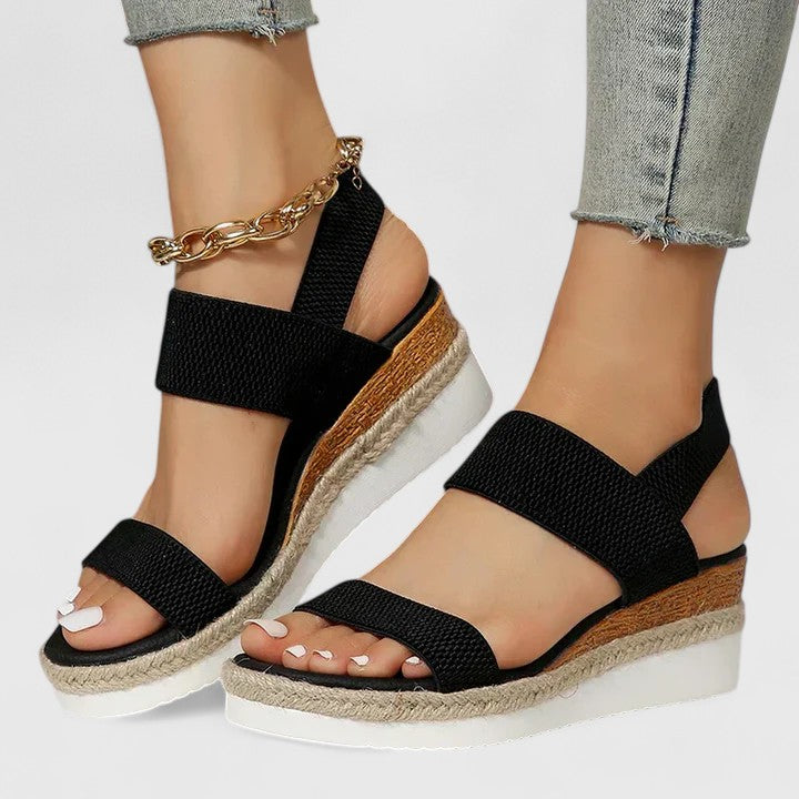 Ilsenia | Women's Comfortable Espadrille Sandals — Black