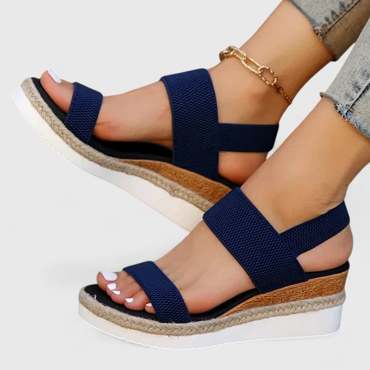 Ilsenia | Women's Comfortable Espadrille Sandals — Dark Blue