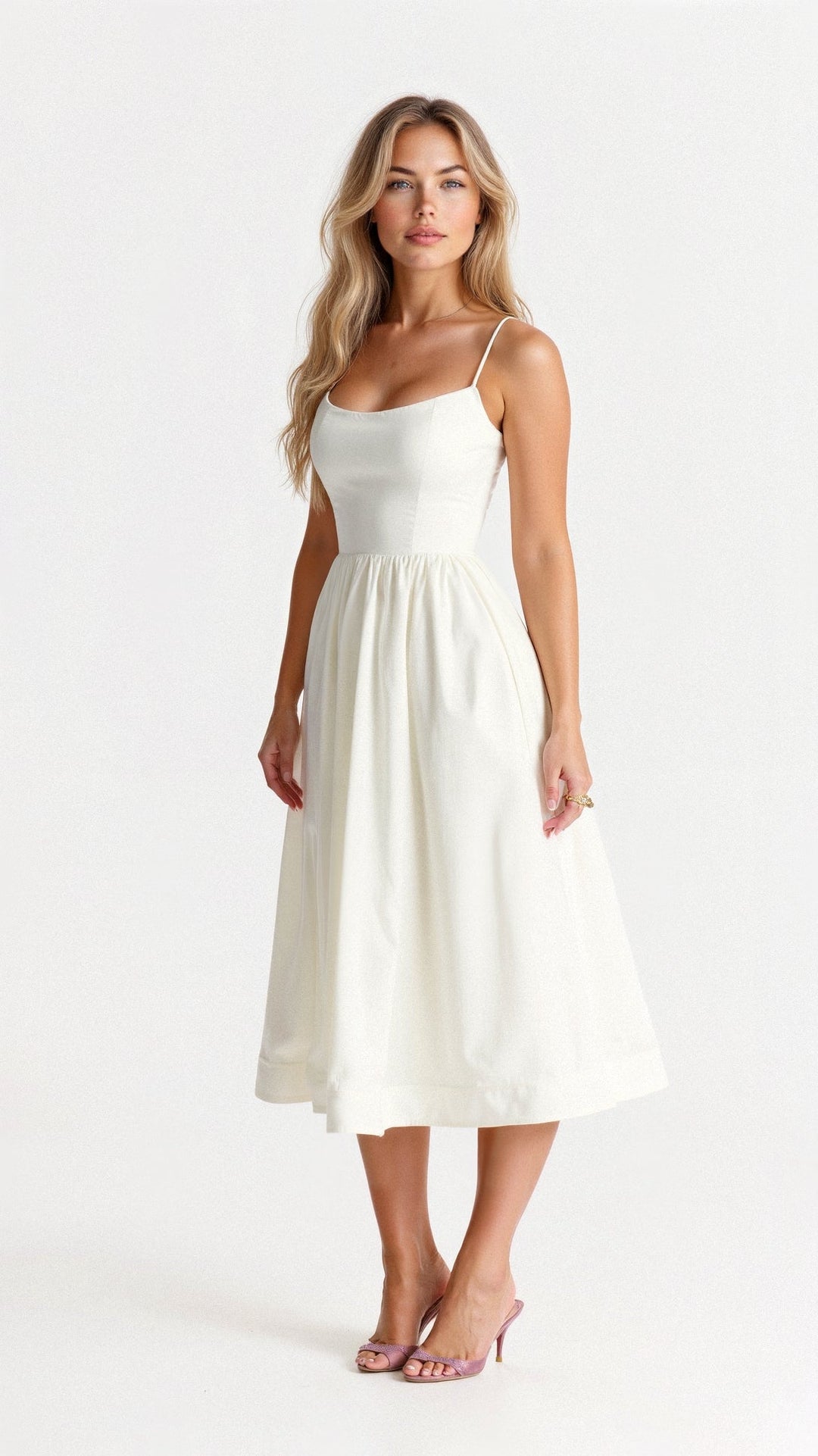 Isaeen | Women's Elegant Chic Flowy Midi Dress — 1