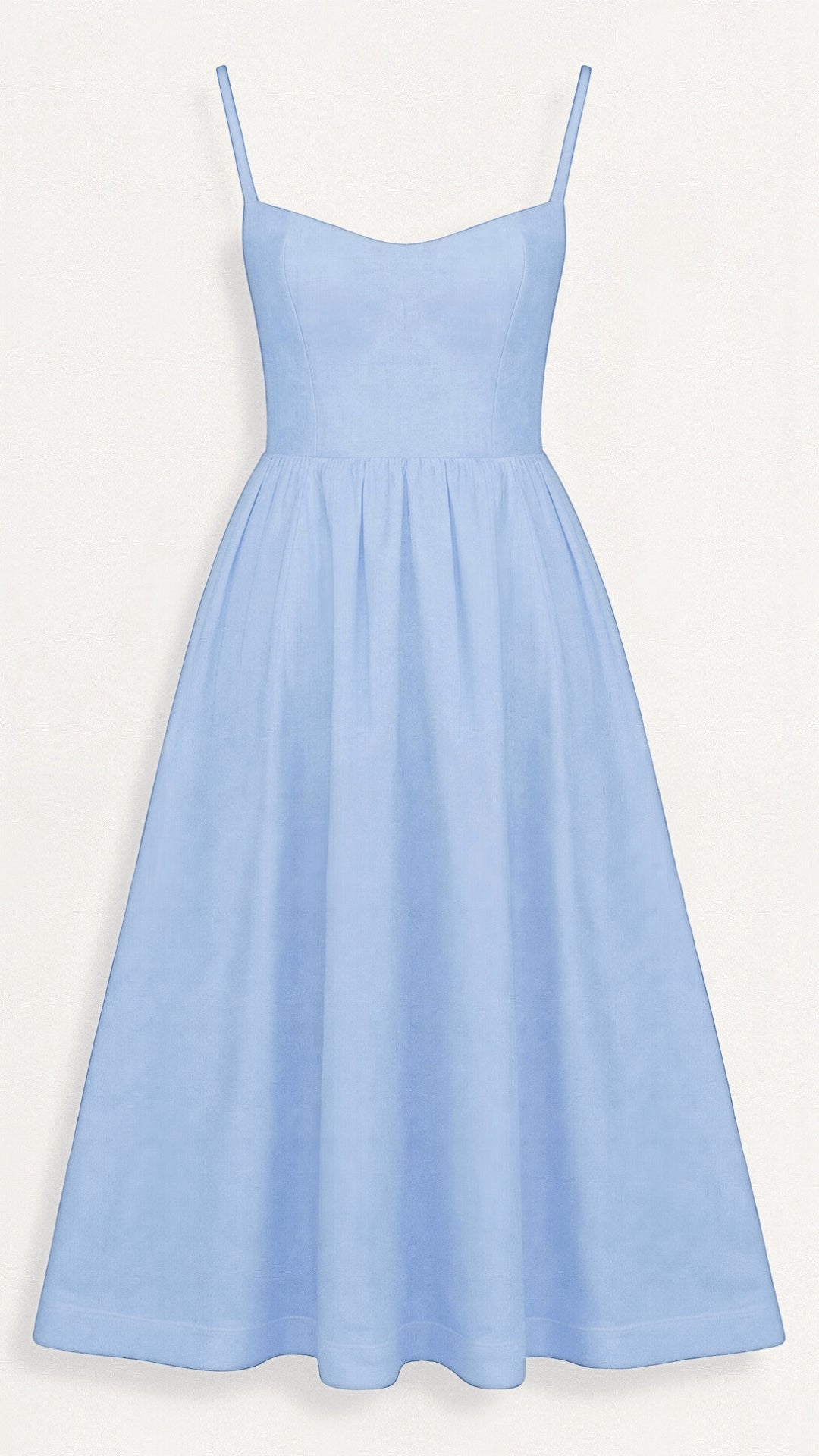 Isaeen | Women's Elegant Chic Flowy Midi Dress — Light Blue