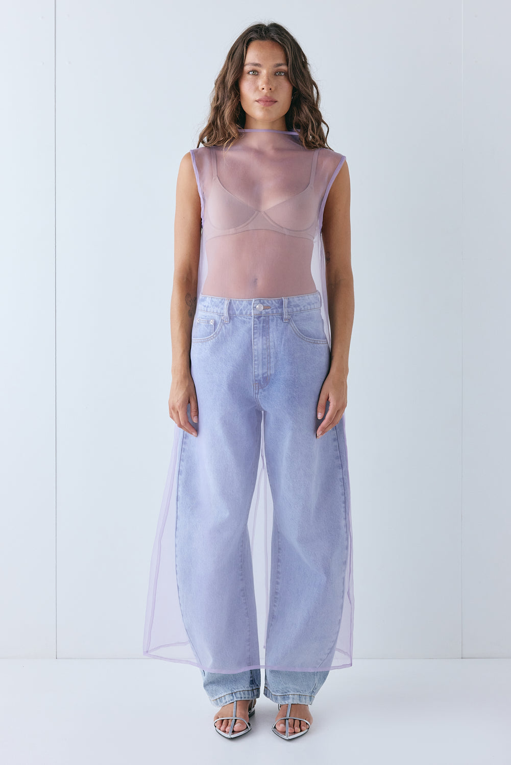Ivoanthe | Women's Midi Dress Wedding Guest - Lilac / Black