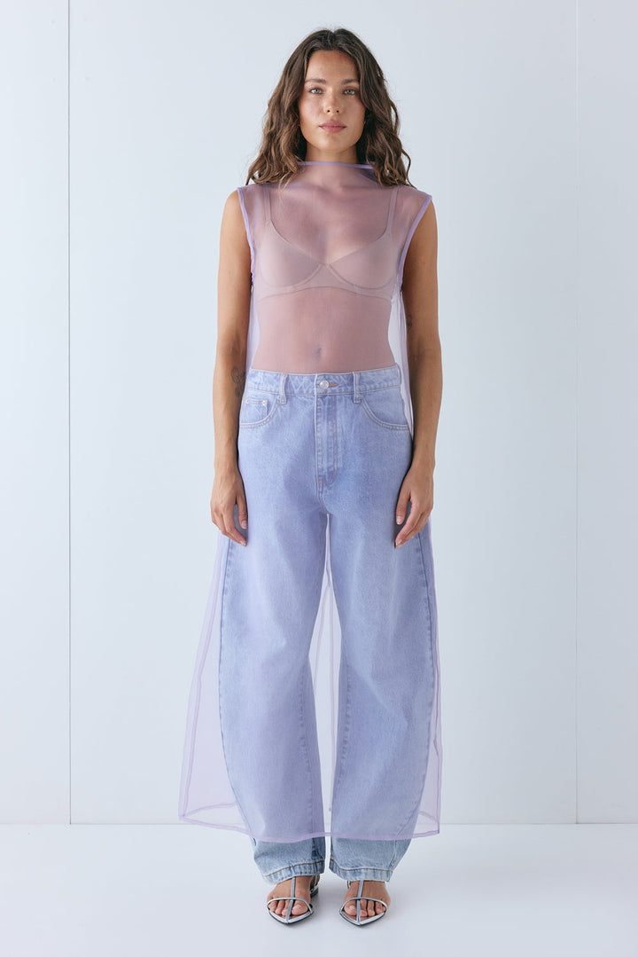 Ivoanthe | Women's Midi Dress Wedding Guest - Lilac / Black