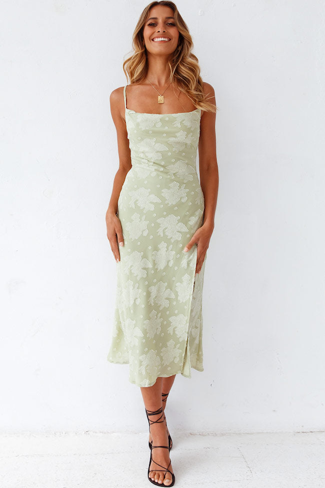 Ivoetta | Women's Elegant Stylish Floral High Slit Midi Dress for — 1