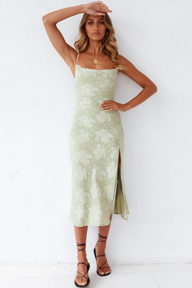 Ivoetta | Women's Elegant Stylish Floral High Slit Midi Dress for — 2